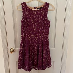 Macys Lacy Burgundy Dress